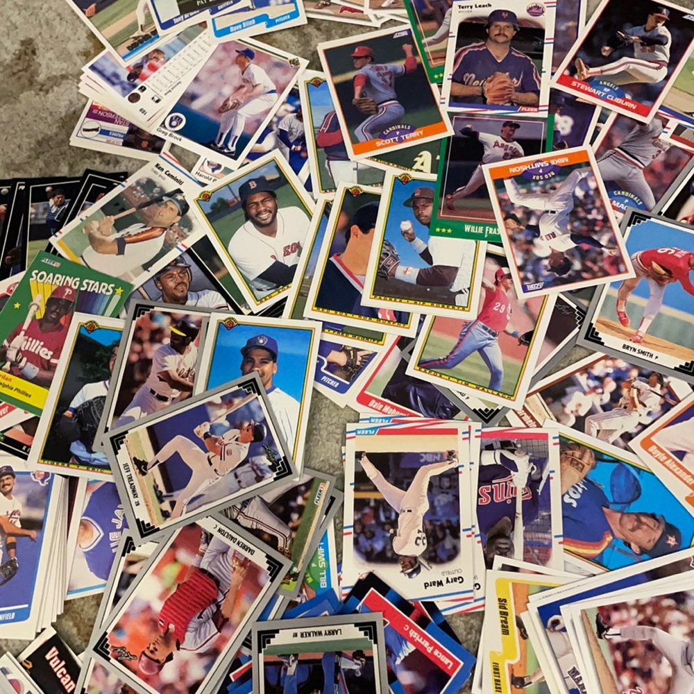 300 baseball cards from the 80s & 90s with box
